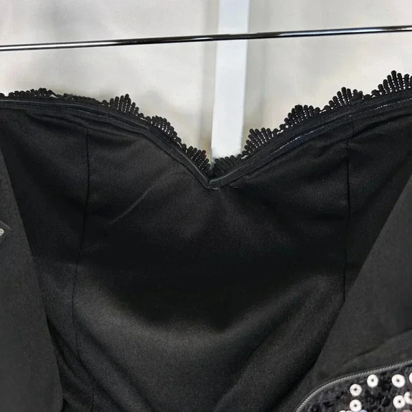 City Triangle Sequin Party Dress Size 1 Small Pearl Rhinestone New Year’s Formal - Picture 10 of 11